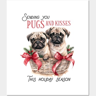 Christmas Pugs Pun Posters and Art